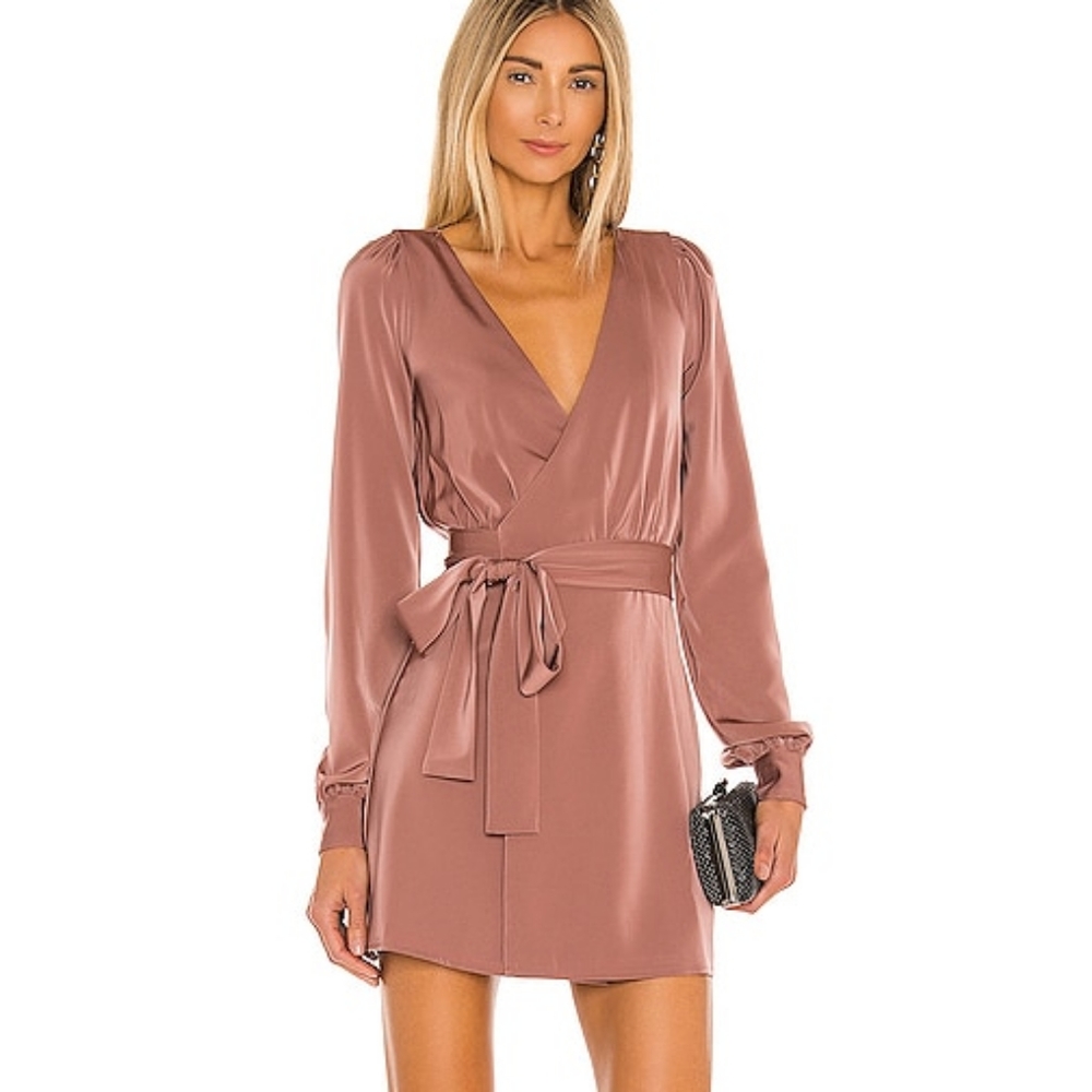 Revolve NBD Janet Mini Wrap Dress In Mauve Size Medium. New without tags.